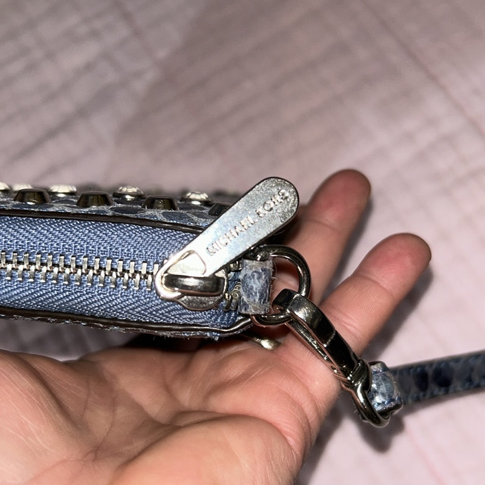 Michael Kors Blue Python Print Jet Set Zip Around… - image 5